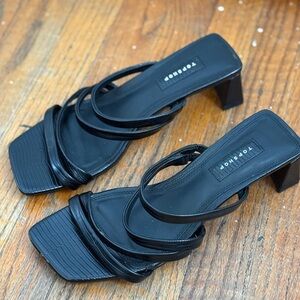 Topshop Elegant Black Heeled Strappy Sandals